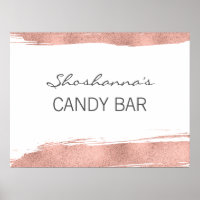 Rose Gold Brushstroke Bat Mitzvah Candy Bar