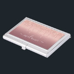 Rose Gold Business Card Case with Custom Your Name<br><div class="desc">Design Your Own Business Card Cases with Your Name Text Rose Gold Blush Glitter Sparkle Personalised Anniversary - Party or Wedding Gifts / Supplies - Add Your Name - Text or Remove - Make Your Special Gift - Resize and move or remove and add text / elements with Customisation tool....</div>