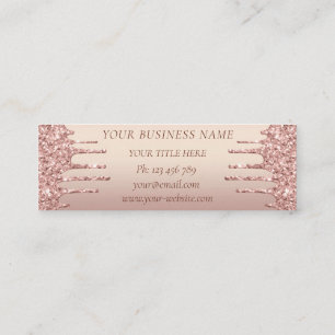 Rose Gold Business Card Custom Your Name Text Info