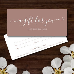 Rose Gold Business Gift Certificate Elegant Simple