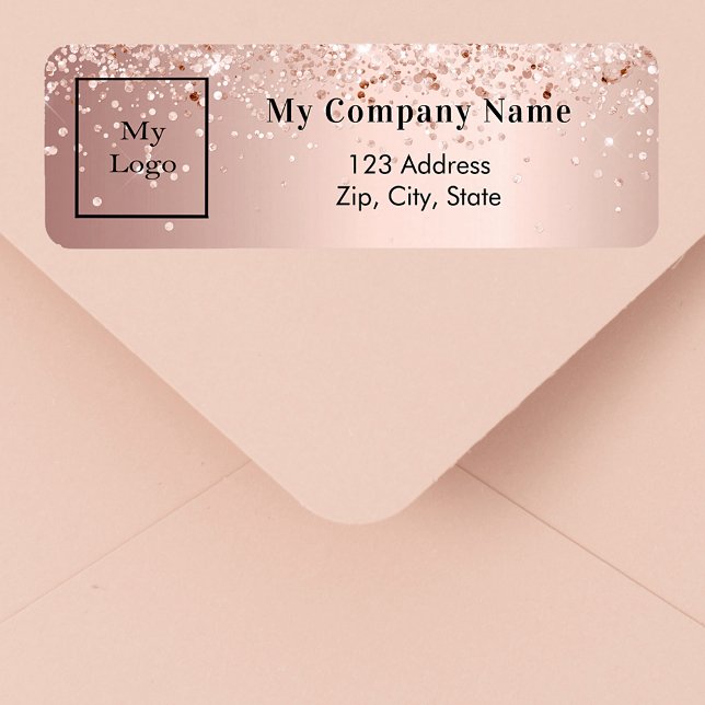 Rose gold business logo return address (Creator Uploaded)