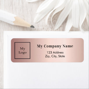 Rose gold business logo return address