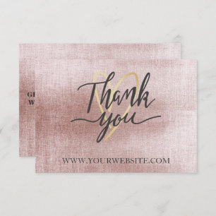 Rose Gold Business Thank You Card