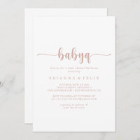 Rose Gold Calligraphy BabyQ Baby Shower Barbecue