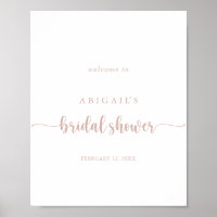 Rose Gold Calligraphy Bridal Shower Welcome 