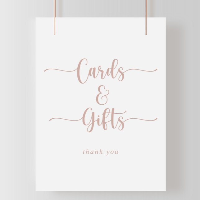Rose Gold Calligraphy Cards and Gifts Sign (Creator Uploaded)
