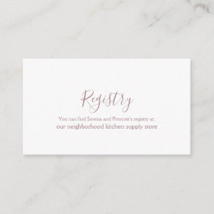 Rose Gold Calligraphy Gift Registry Card