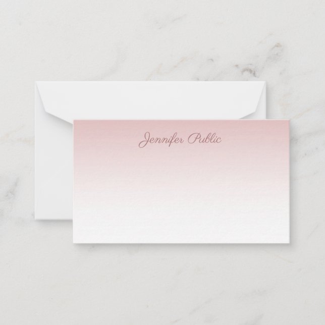 Rose Gold Calligraphy Script Name Elegant Template (Front)