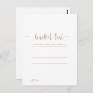 Rose Gold Calligraphy Simple Bucket List Cards