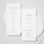Rose Gold Calligraphy Wedding Program Programme<br><div class="desc">This rose gold calligraphy wedding program is perfect for a rustic wedding. The simple and elegant design features classic and fancy script typography in rose gold and white.</div>