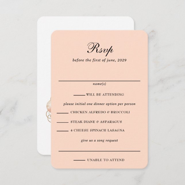 Rose Gold Celestial Wedding RSVP Card (Front/Back)