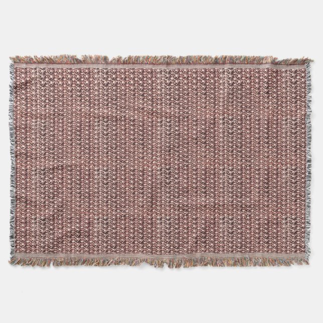 Rose Gold Chainmail Pink Metal Armour Metallic Loo Throw Blanket (Front)