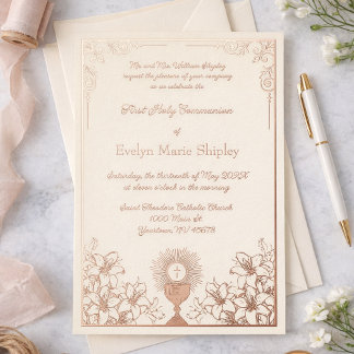 Rose Gold Chalice First Communion Elegance