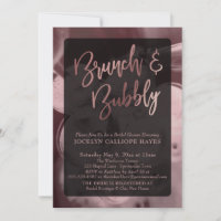 Rose Gold Champagne Brunch & Bubbly Handwriting