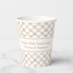 Rose gold chequered board simple sophisticated par paper cups