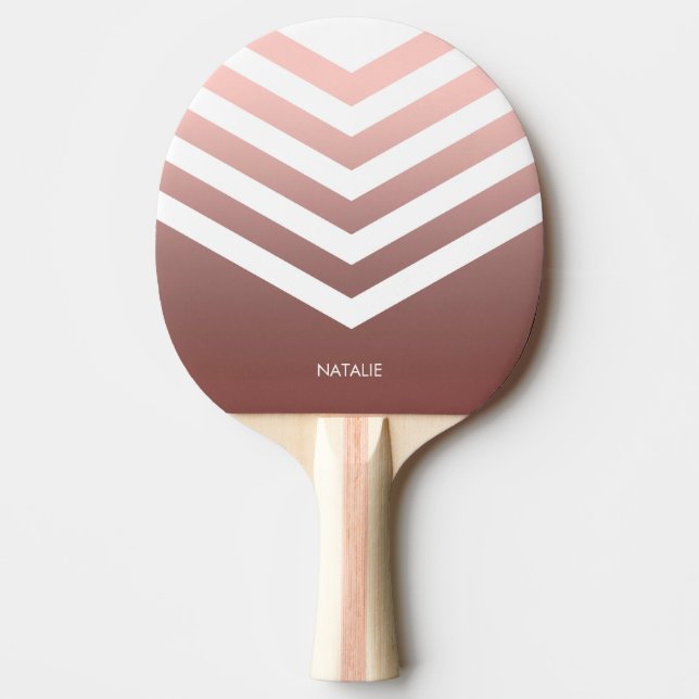 Rose Gold Chevrons Ping Pong Paddle (Front)