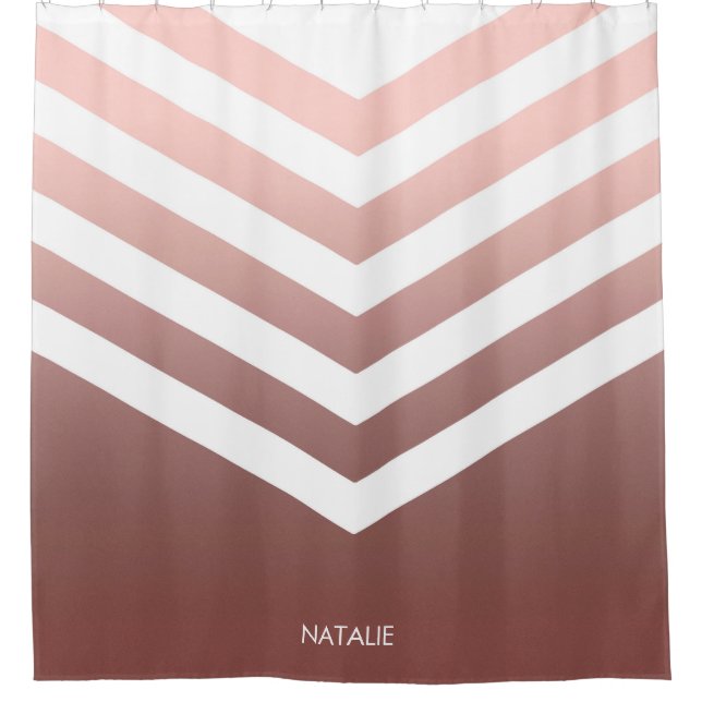 Rose Gold Chevrons Shower Curtain (Front)
