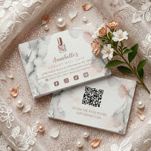 Rose Gold Chic Glam Nails Business Card TMF26