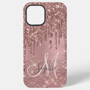 Rose Gold Chic Monogram iPhone 12 Pro Max Case
