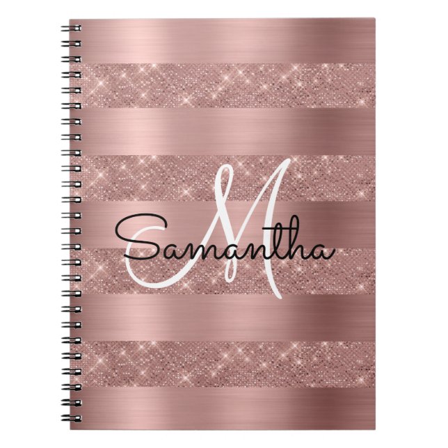 Rose Gold Chic Monogram Notebook (Front)