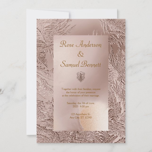 Rose Gold Chic Wedding Invitation (Front)
