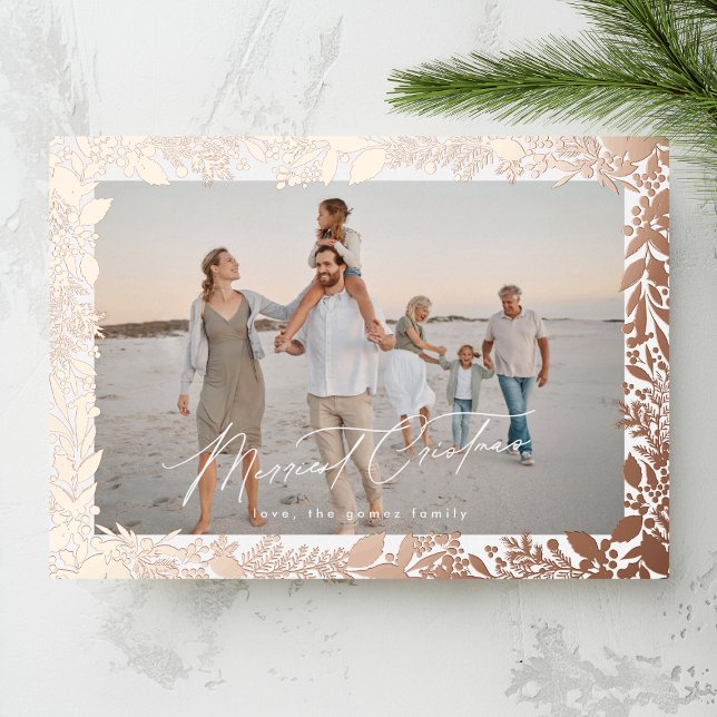 Rose Gold Christmas Botanical Photo Frame (Creator Uploaded)