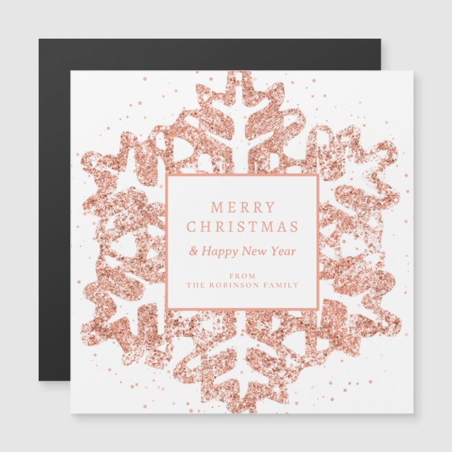 Rose Gold Christmas Glitter Snowflake Corporate  (Front/Back)