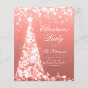 Rose Gold Christmas Tree Invite Program Menu