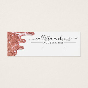 Rose Gold Chunky Glitter Drips Earring Display