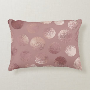 Rose Gold Circles: Vintage Abstract Decorative Cushion