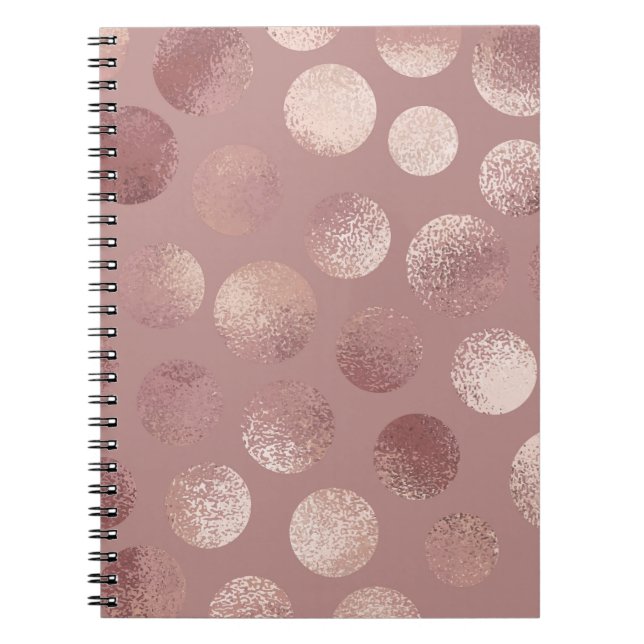 Rose Gold Circles: Vintage Abstract Notebook (Front)