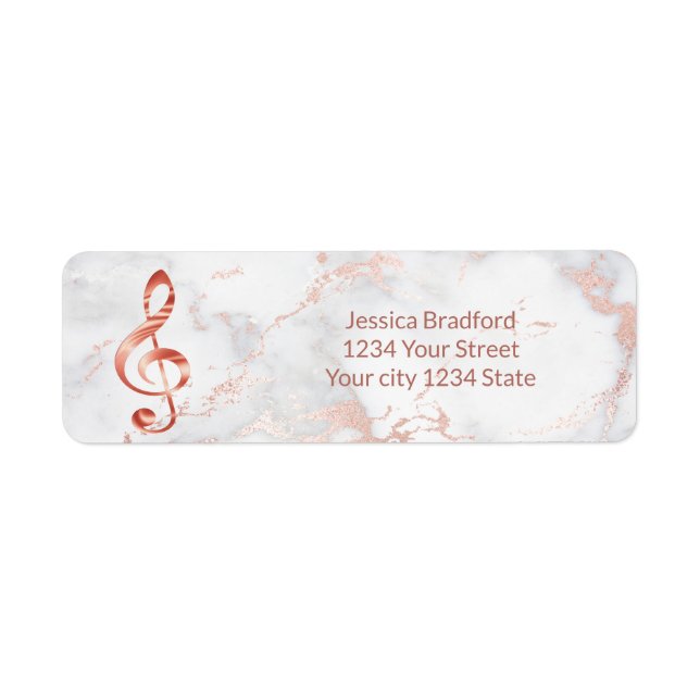 rose gold clef music on marble (Front)
