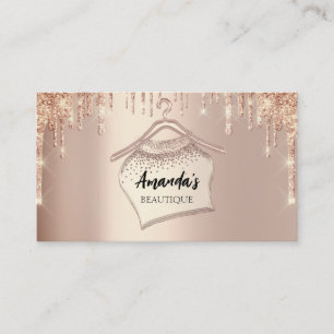 Rose Gold Cloth Closet Hanger Boutique QR Code  Business Card