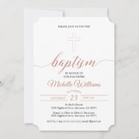 Rose Gold Colour Calligraphy Baptism