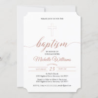Rose Gold Colour Calligraphy Baptism