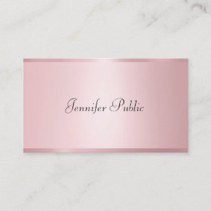 Rose Gold Colour Modern Handwritten Cute Design Business Card