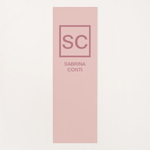 Rose gold colour professional simple monogram name yoga mat