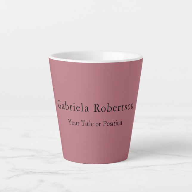 Rose Gold Colour Professional Trendy Modern Plain Latte Mug (Front)
