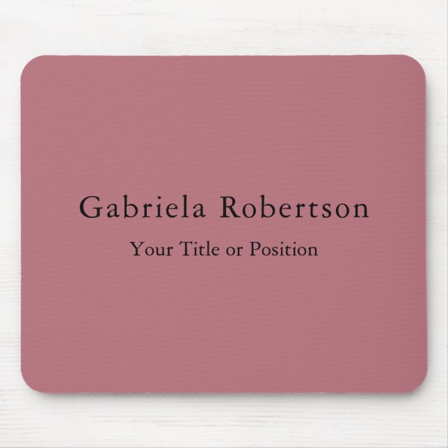 Rose Gold Colour Professional Trendy Modern Plain Mouse Pad (Front)