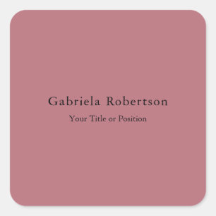 Rose Gold Colour Professional Trendy Modern Plain Square Sticker
