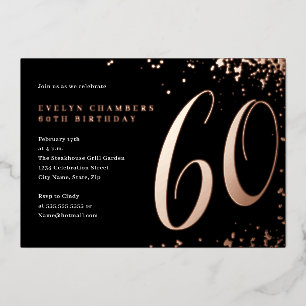 Rose Gold Confetti 60th Birthday