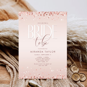 Rose Gold Confetti Bridal Shower Invitation