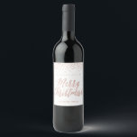 Rose gold confetti Christmas label<br><div class="desc">TRENDY CHRISTMAS GIFT idea: purchase your favourite wine bottles and personalise them with your custom label!</div>