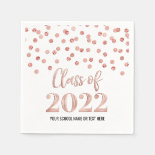 Rose Gold Confetti Class of 2022 Napkin