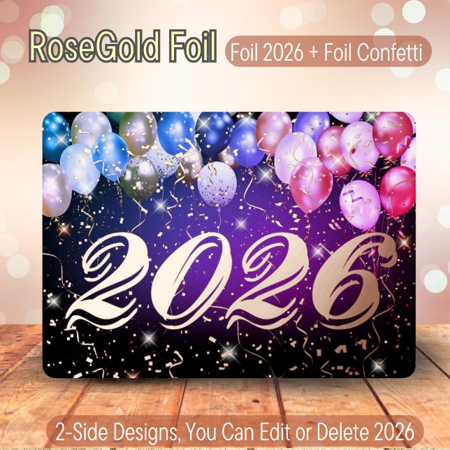 Rose Gold Confetti Colourful Balloon Happy New Yea (Creator Uploaded)