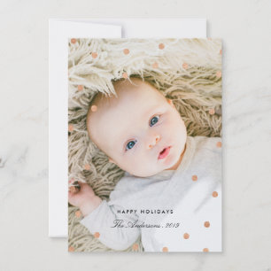 Rose Gold Confetti III Holiday Card