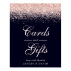 Rose Gold Confetti Navy Blue Chic Cards and Gifts