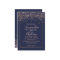 Rose gold confetti navy blue typography wedding