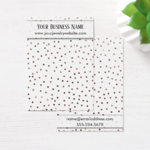 Rose Gold Confetti on White Earring Holder Card