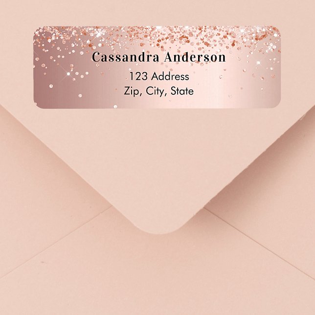 Rose gold confetti return address (Creator Uploaded)
